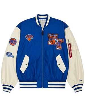 KTZ Alpha Industries New York Knicks-2B Bomber Jacket "Royal Cream" 60564137" - Blue