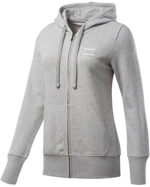 Reebok Crossfit Full Zip Hoodie "Mid Heather" Fk4376" - Black