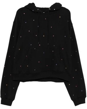 Sky High Farm Studded Hoodie Shf07T041" - Black