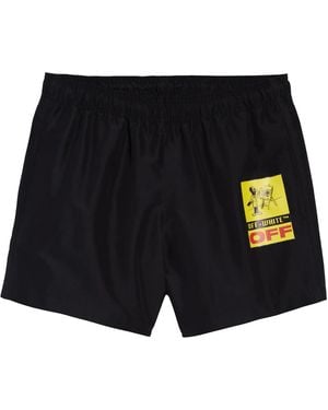 Off-White c/o Virgil Abloh Painter Logo Swim Shorts Omfa003F22Fab0041018" - Black