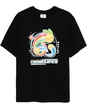 CASABLANCA Manga Tennis Ball Short Sleeve T‑Shirt Maw25 Jts 001 08" - Black