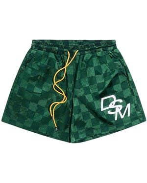DIET STARTS MONDAY Chequered Nylon Shorts Dsm Ps26 033" - Green