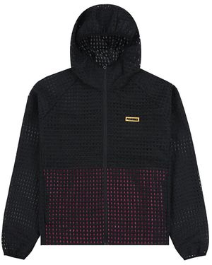 Pleasures System Plaid Hooded Jacket P26Sp003-Blk" - Black