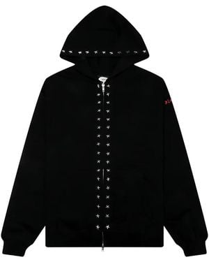 Pleasures Dane Studded Full Zip Hoodie "Zero - Black