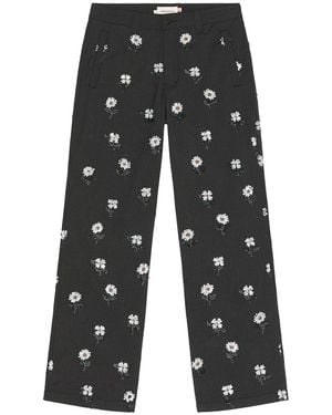 Honor The Gift Flower Beaded Trousers Htg260115 Blk" - Black