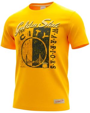 Mitchell & Ness Nba Golden State Warriors City Edition Logo T-Shirt 3118A Lg2 Krdugsw" - Yellow