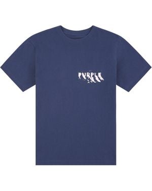 Purple Brand Painted Wordmark T-Shirt P117 Hwss326" - Blue