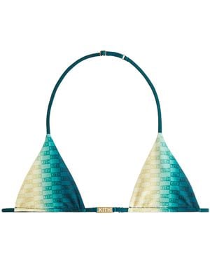 Kith Naya Ombre Monogram Triangle Swim Top Khw070087 4001" - Green