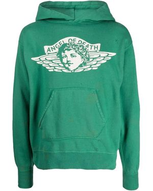 SAINT Mxxxxxx Angel Of Death Logo Hooded Sweatshirt Sm A22 0000 023" - Green