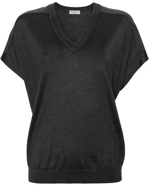 Brunello Cucinelli Wool Silk Shirt "Etere" Brun1835" - Black