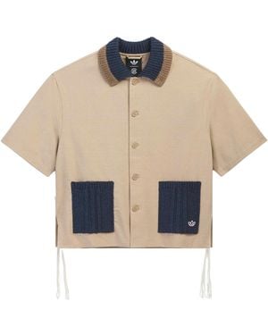 adidas Clot Edison Chen Ss Guayabera Shirt "Warm Sandstone" Ke7065" - Black