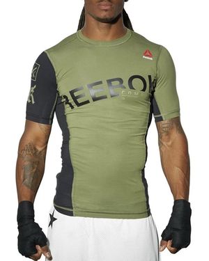 Reebok Train Like A Fighter Short Sleeve Compression Top "Canyon" Aj9079" - Green