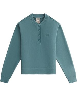 Kith Asher Henley Sweatshirt "Wilde" Khw030224 327" - Blue