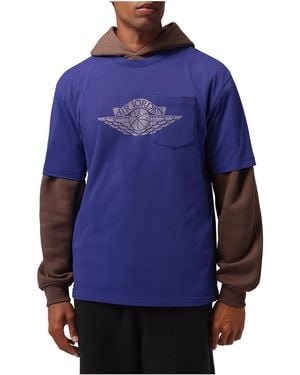Nike Flight Essentials Pocket T-Shirt "Light Concord Sail" Io2084 432" - Blue