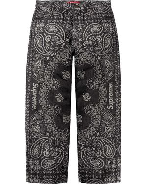 Supreme Bandana Jacquard Baggy Jean "Ss22 - Black