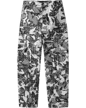 Who Decides War Micro Distressed Cargo Trousers "Ice Camo" Q1M4M38T" - Black