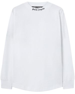 Palm Angels Classic Logo Long-Sleeve T-Shirt Pmab001C99Jer0040110" - Black