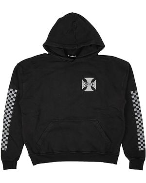 Rhude Classic Checker Hoodie Rhd-Xhds-0012" - Black