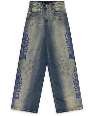 Who Decides War Winged Logo Bootcut Jeans 3120150010Ss24" - Black