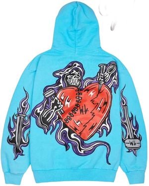 Warren Lotas Broken Heart Reaper Hoodie "Baby" Wl098" - Blue