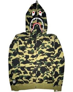 A Bathing Ape Abc Camo Shark Full Zip Up Hoodie 001Zpi201004M" - Black