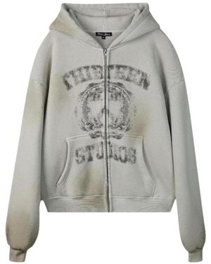 THIRTEENTH STUDIO University Zip Up Hoodie 10089251" - Black