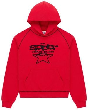 Sp5der Splat Collision Hoodie 595" - Red