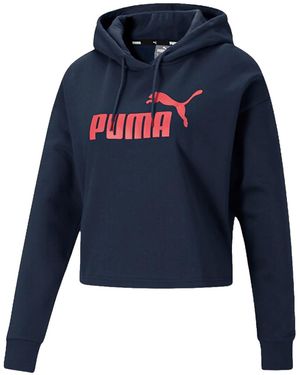 PUMA Essentials Cropped Logo Pullover Hoodie "Spellbound" 586869 66" - Blue