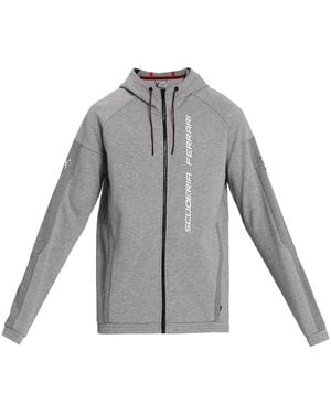 PUMA Scuderia Ferrari Race Hooded Sweat Jacket "Medium Heather" 597951 03" - Black