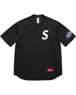 Supreme S Logo Baseball Henley "Ss25 - Black