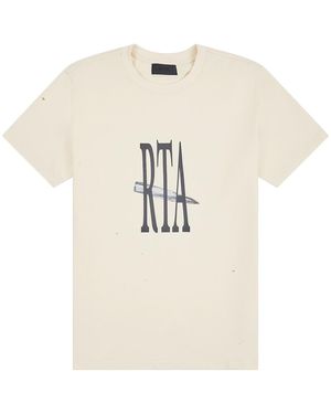 RTA Liam Short Sleeve T-Shirt "Bone Curva Photo" Mcvuk911 T1192Bocvp" - Black