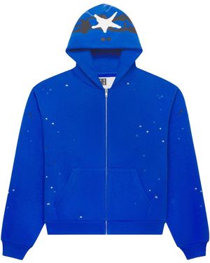 Sp5der Heavy Web Full Zip Hoodie "Tory" 503" - Blue