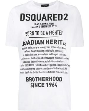 DSquared² Canadian Heritage Print Cotton T-Shirt S75Gd0033-S22844-100" - Black