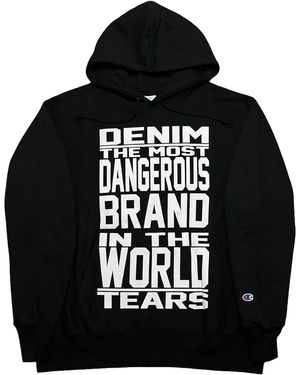 DENIM TEARS Mission Statement Hooded Sweatshirt Dt307" - Black