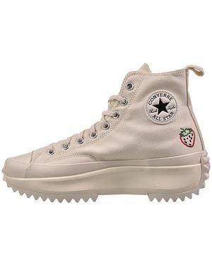 Converse Run Star Hike Platform Hi Embroidered Fruits & Florals A03560C" - Black