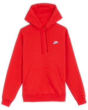 Nike Sportswear Club Fleece Pullover Hoodie "University University Bv2654 657" - Red