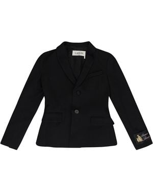 Lanvin Tuxedo Tailored Blazer "Noir" Rw Ja0005 4885 A22 10" - Black