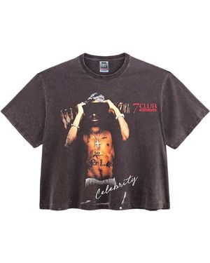 Triple Sevens Tupac T-Shirt "Stone Wash" Ts7064" - Black