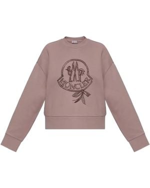 Moncler Logo Embroidered Sweatshirt Mon107" - Pink