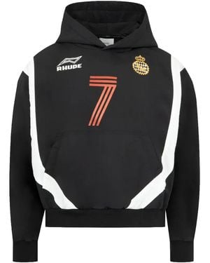 Rhude Lago Soccer Jersey Hoodie Rhps26Ho017343172" - Black