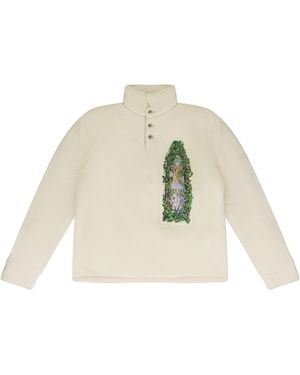 Who Decides War Puffed Rugby Button-Down Shirt "Ivory" 11100220018Aw23" - Black