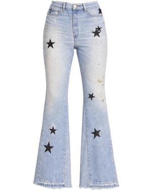 Amiri Leather Star Recon Flare Jeans "Multi" Y0W01406Rd Mui" - Black
