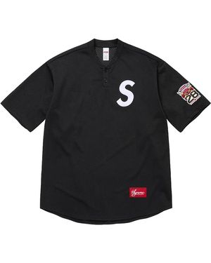 Supreme Japan Shop S Logo Baseball Henley "Ss26 - Black