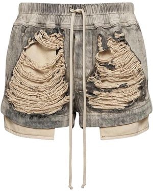 Rick Owens Fog Boxers Denim Shorts "Mineral" Ds02F6319 Dmksh 59" - Black