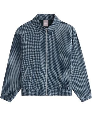 Kith Gesa Monogram Silk Coach Jacket Khw010114 336" - Blue
