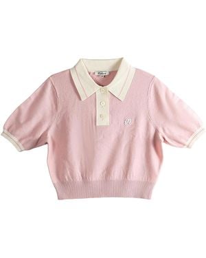 Malbon Golf Mikayla Polo T-Shirt "Dusty Rose" Mw 0043 Dst Rse" - Pink