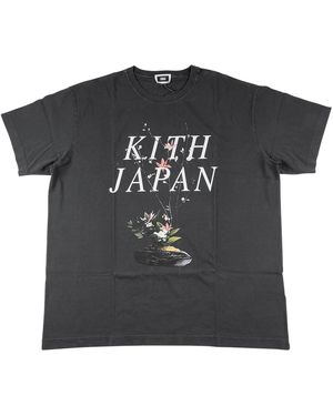 Kith Japan Flower Vintage Tee Khm034701 101" - Black