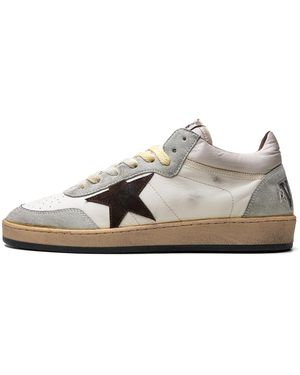 Golden Goose Ballstar Mid Nappa And Nylon Upper Suede Toe Star And Spur Ice" Gmf00628.F005684.82472" - Black