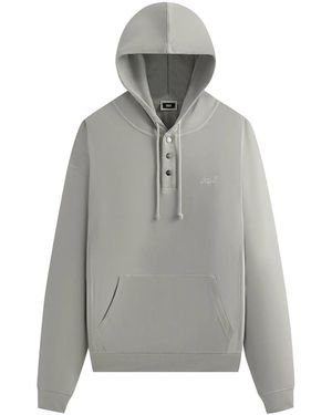 Kith Crystal Wash Interlock Williams Iv Hoodie "Concrete" Khm032024 005" - Black