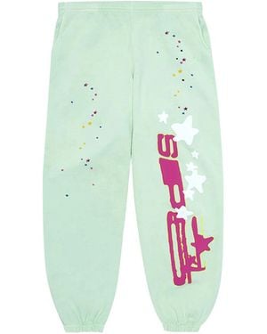 Sp5der Jogger & Joggers "Mint" Sp5 Lime Sp" - Black